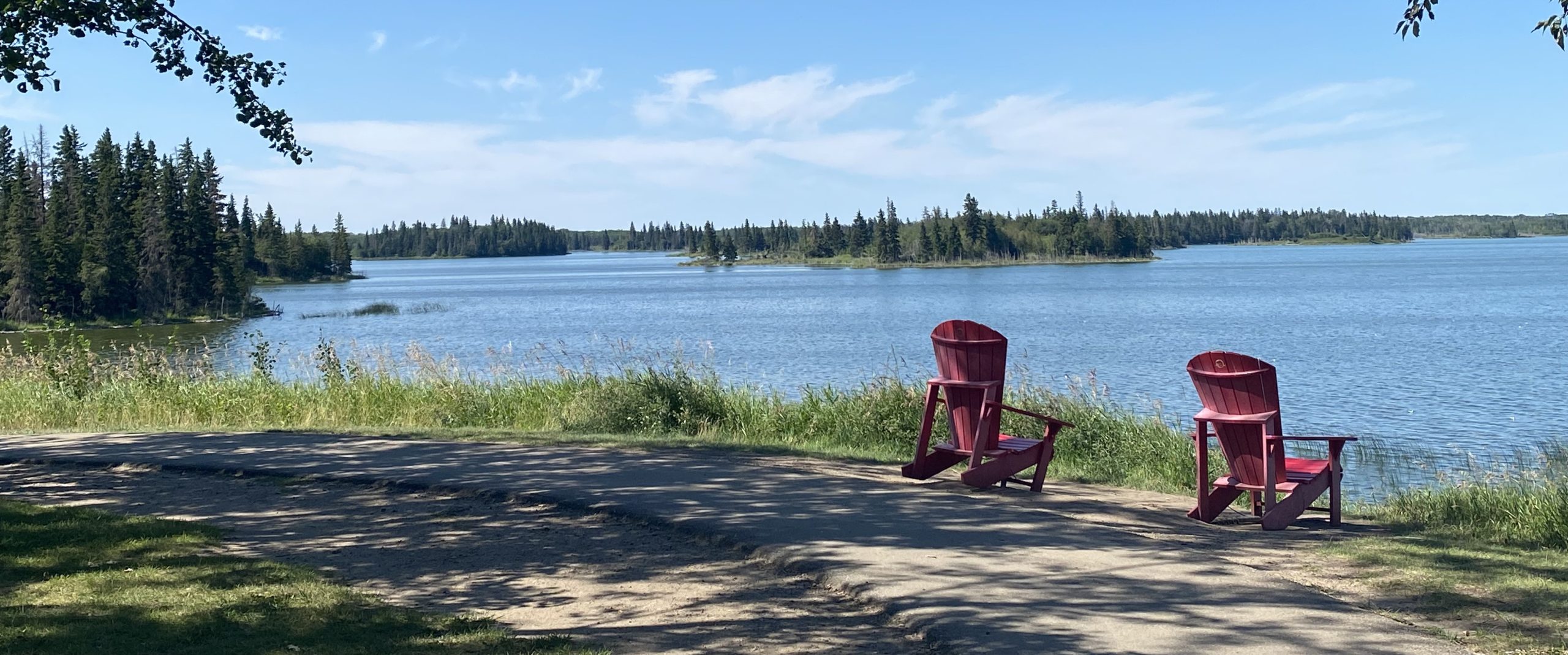 Chairs at scenic Elk Island National Park