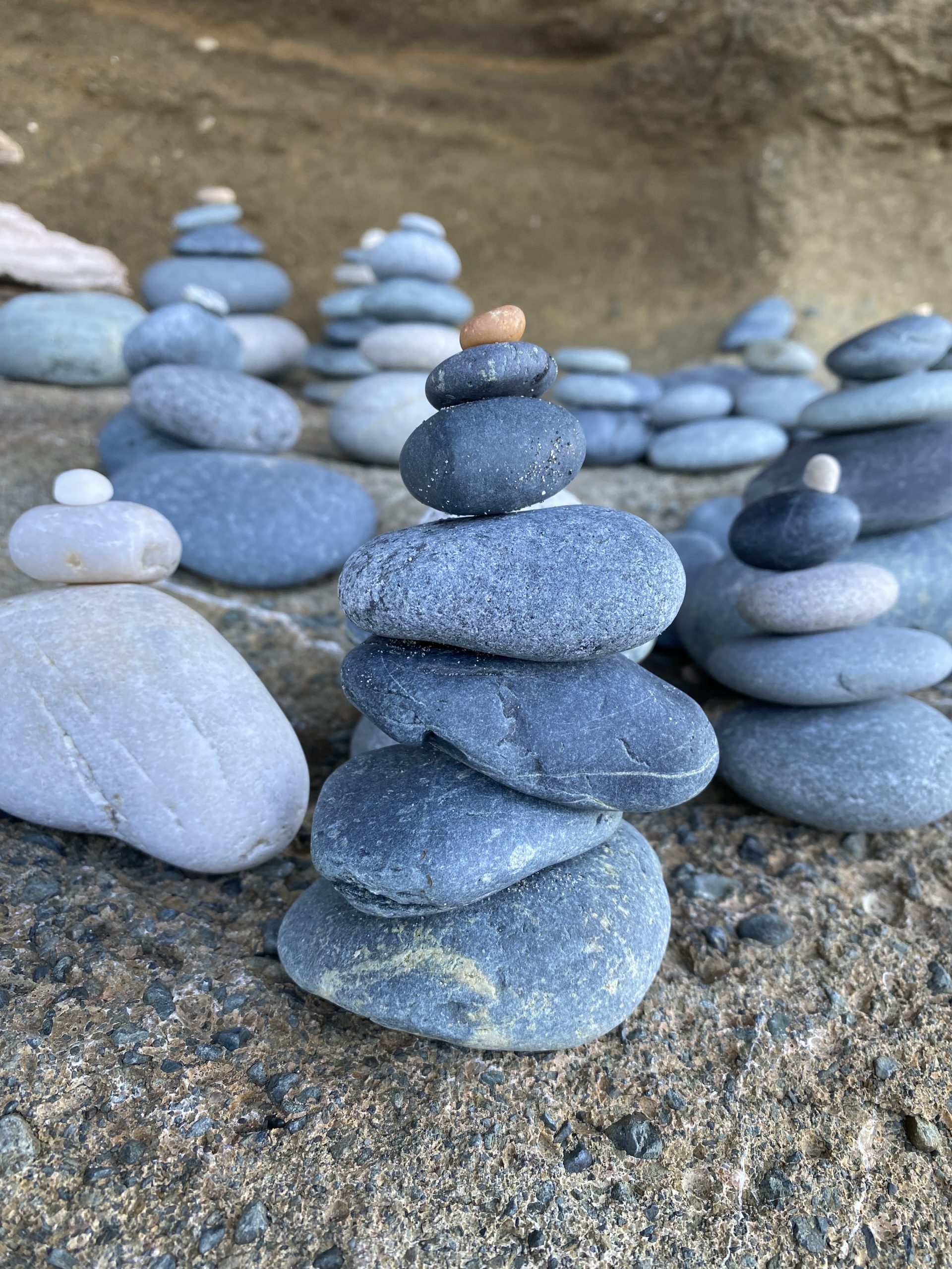 Detailed close-up of stacked stones