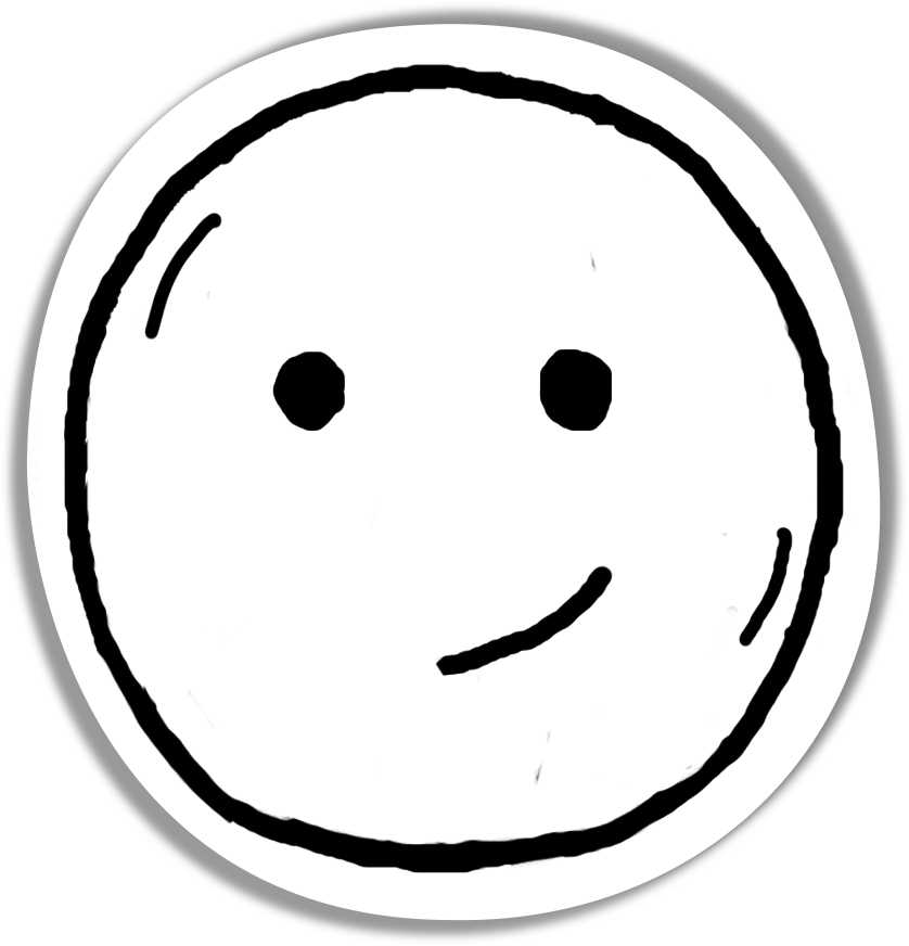 Simple face with half smile